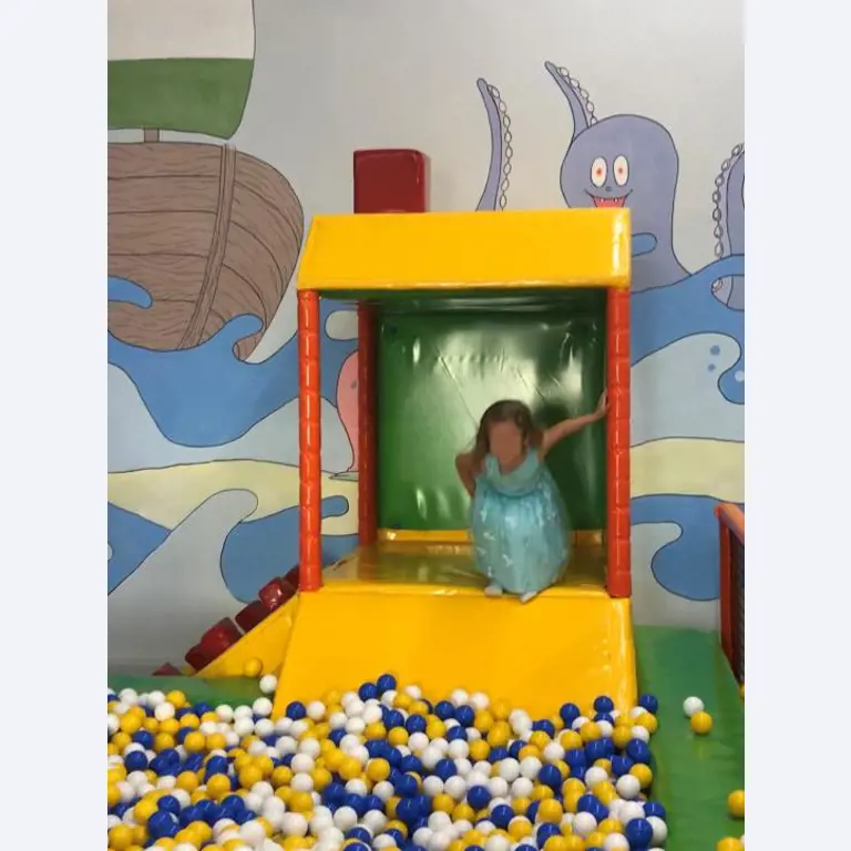 Construcción en bastidor de un parque infantil cubierto con accesorios, Monkey Grove, pista Ninja, "esponjas" de juegos blandos-7